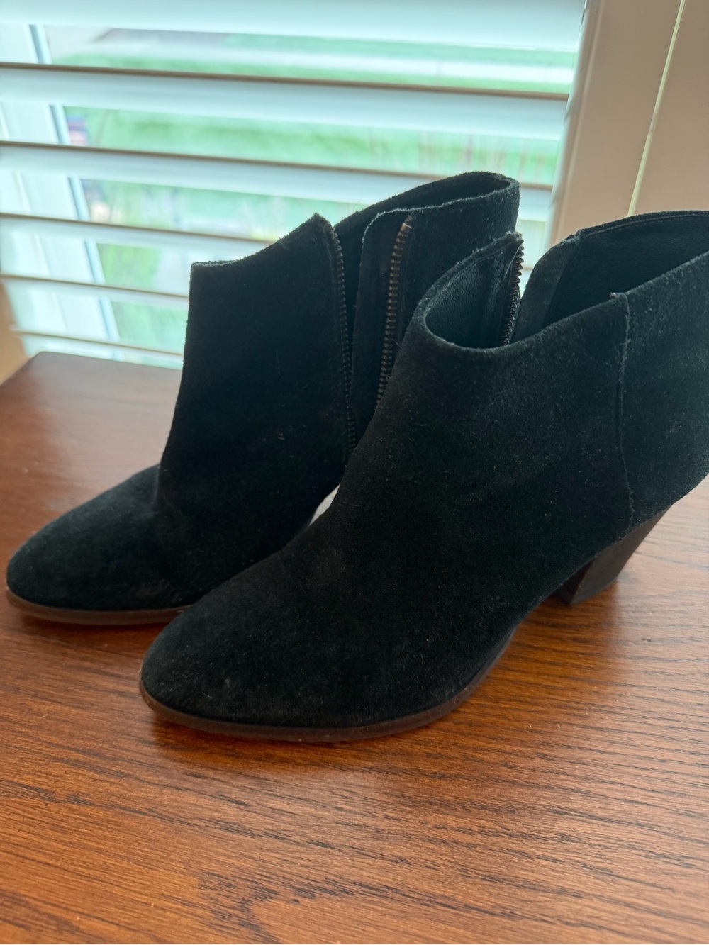 J Crew Black Suede Bootie 7 1/2